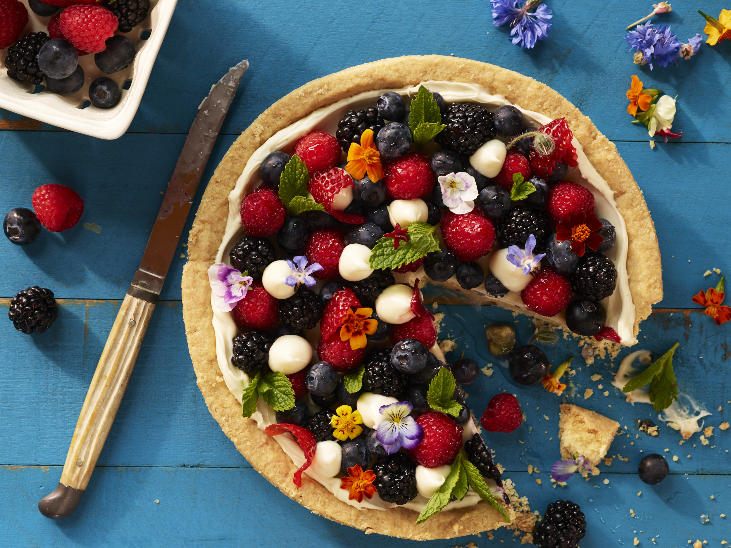 Summer Berry Tart with Fresh Berries, Chamomile Glaze, Grand Marnier ...